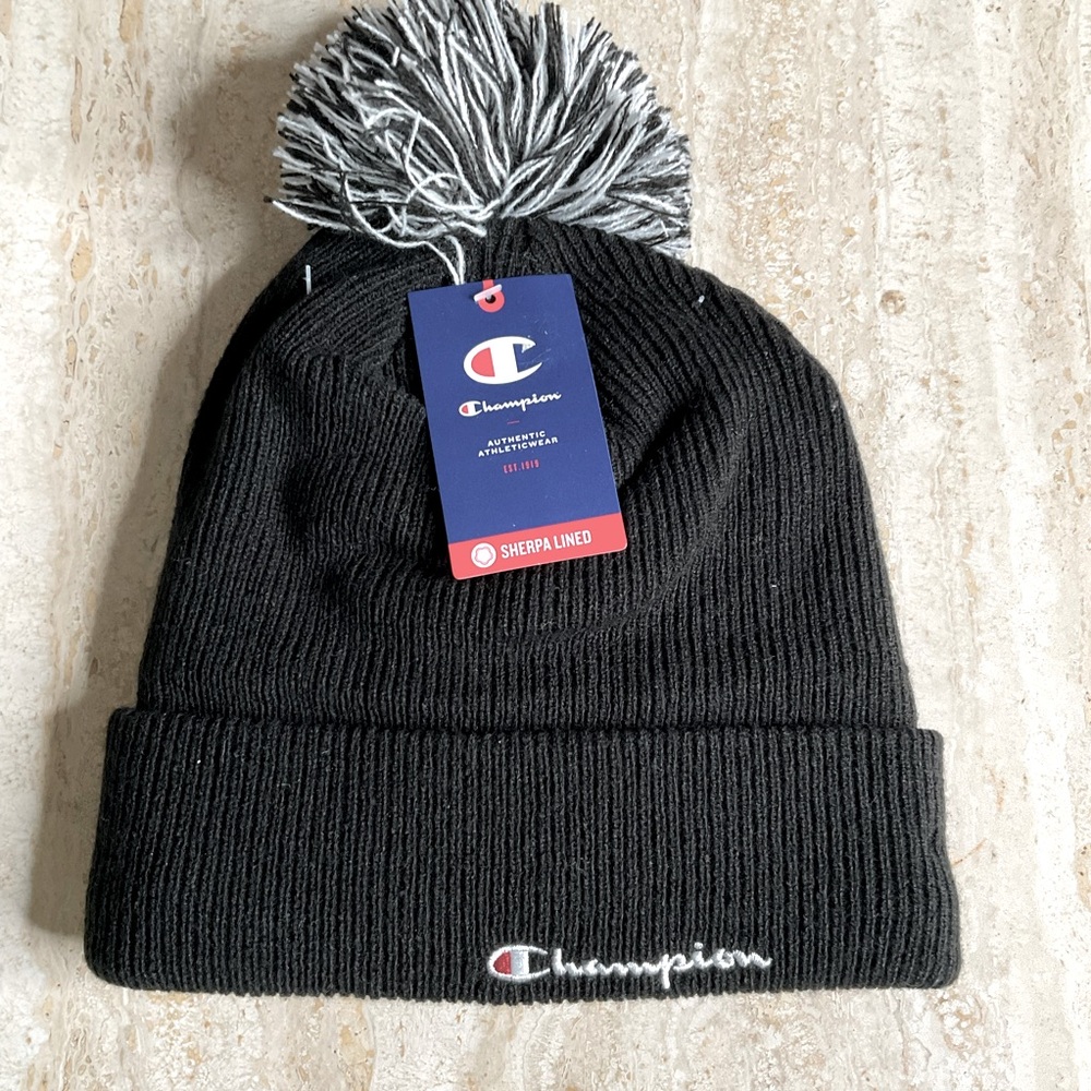 NWT Champion Winter Hat, unisex, black, OSFM